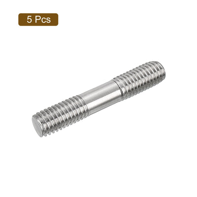 Harfington Uxcell 5Pcs M8x45mm 304 Stainless Steel Double End Threaded Stud Screw