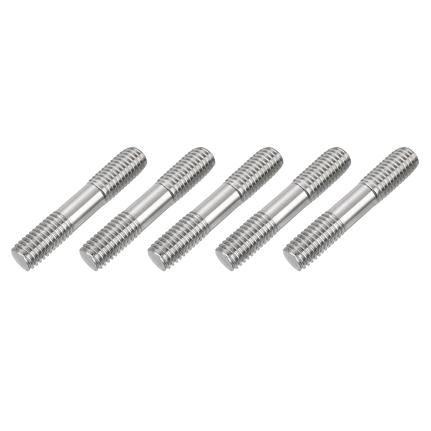 uxcell Uxcell 5Pcs M8x45mm 304 Stainless Steel Double End Threaded Stud Screw