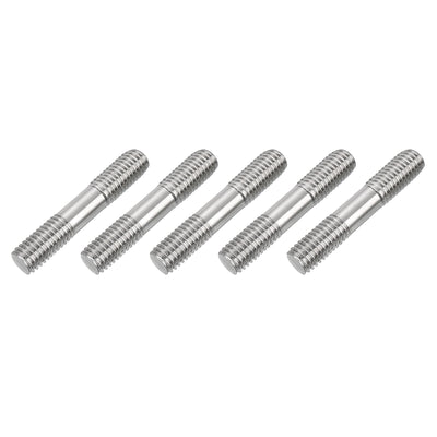 Harfington Uxcell 5Pcs M8x45mm 304 Stainless Steel Double End Threaded Stud Screw