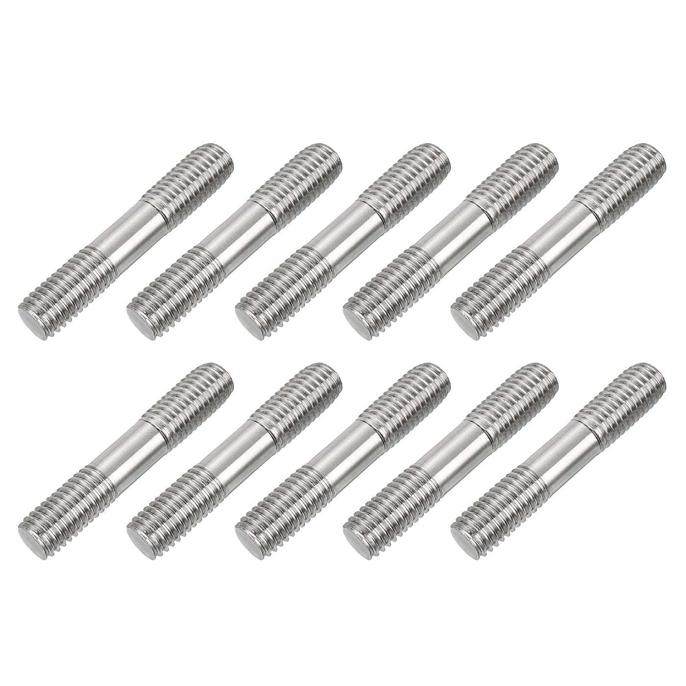 uxcell Uxcell 10Pcs M8x45mm 304 Stainless Steel Double End Threaded Stud Screw