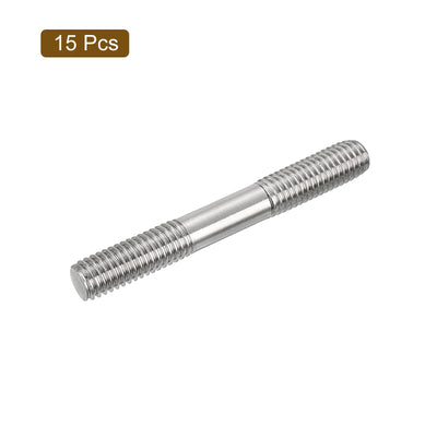 Harfington Uxcell 15Pcs M8x60mm 304 Stainless Steel Double End Threaded Stud Screw