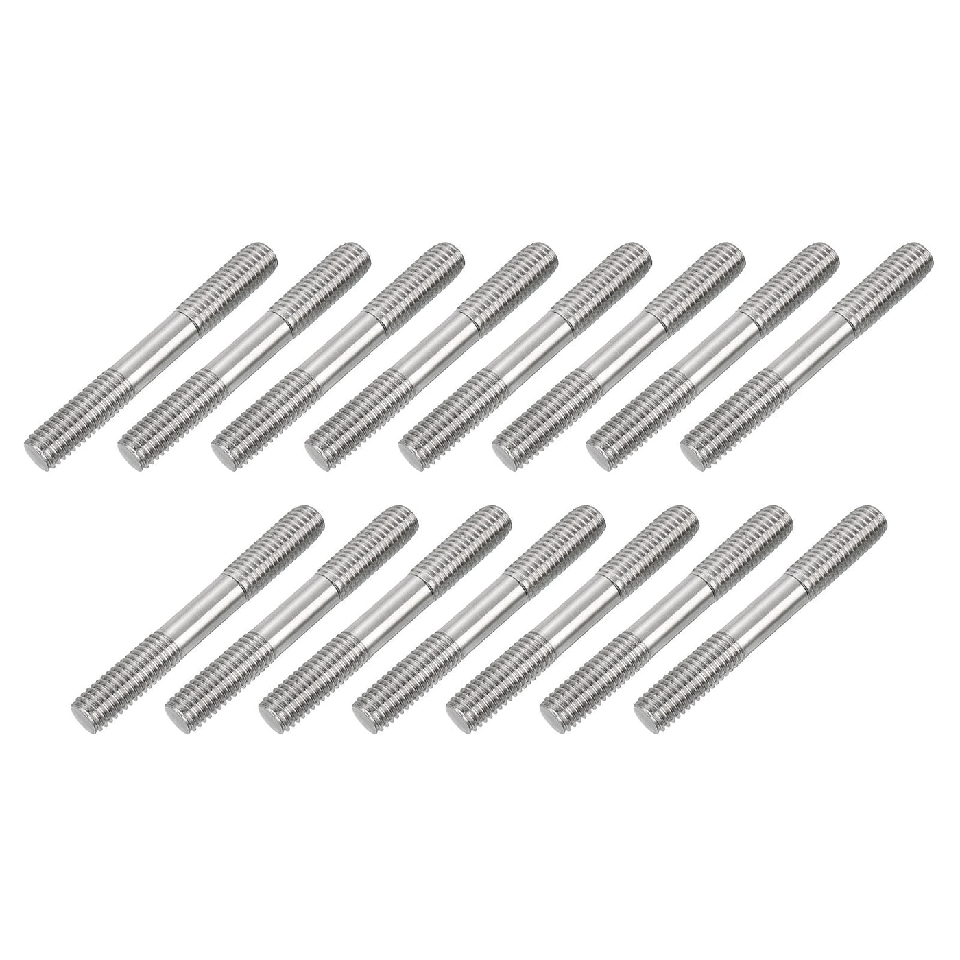 uxcell Uxcell 15Pcs M8x60mm 304 Stainless Steel Double End Threaded Stud Screw