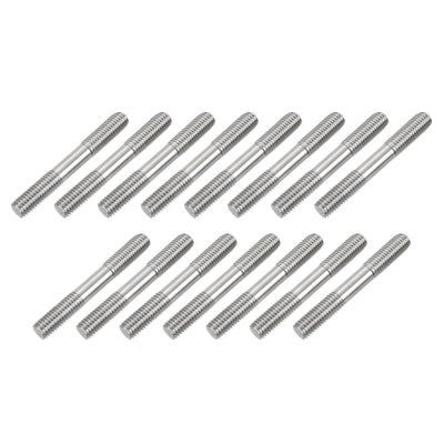 Harfington Uxcell 15Pcs M8x60mm 304 Stainless Steel Double End Threaded Stud Screw