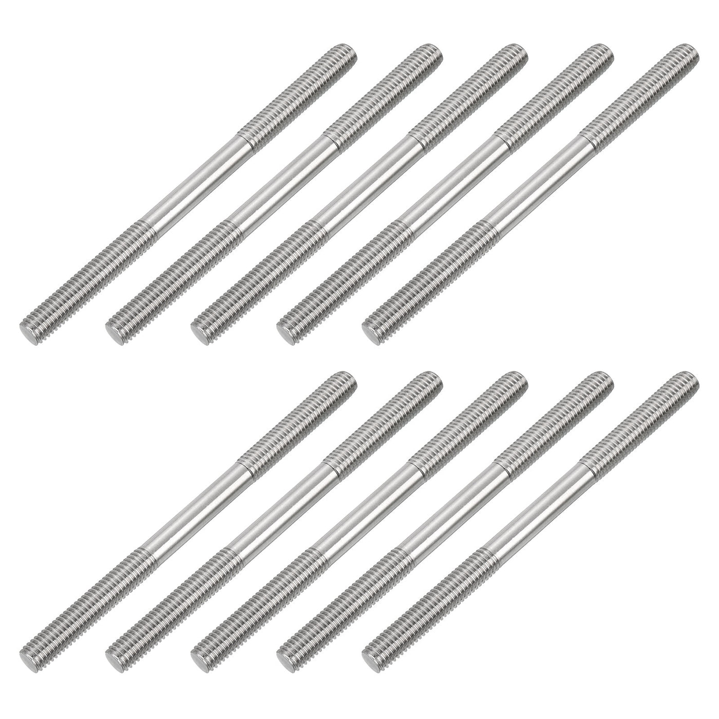 uxcell Uxcell 10Pcs M8x120mm 304 Stainless Steel Double End Threaded Stud Screw