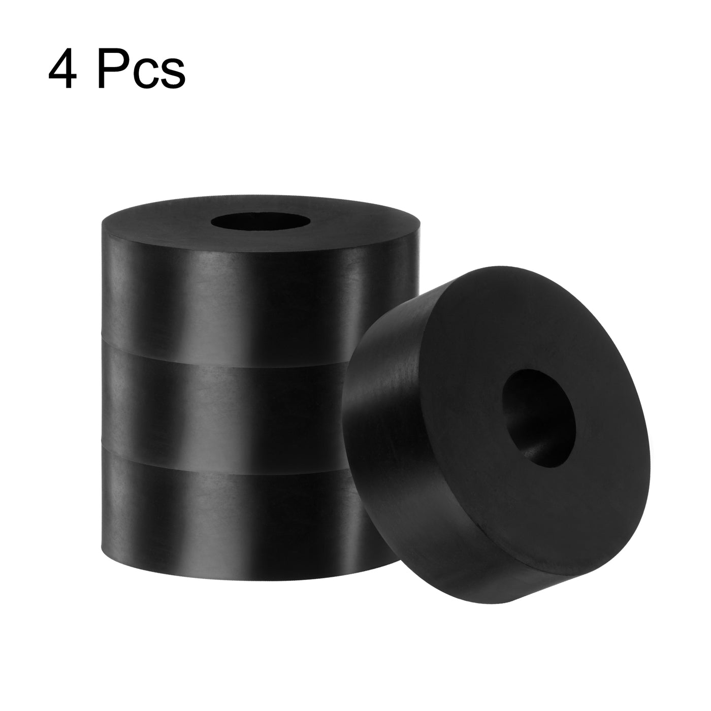 uxcell Uxcell 4pcs Rubber Spacers 80mm OD x 26mm ID x 30mm Height Round Anti Vibration Spacer