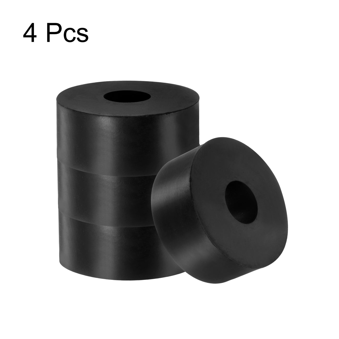 uxcell Uxcell 4pcs Rubber Spacers 70mm OD x 15mm ID x 30mm Height Round Anti Vibration Spacer