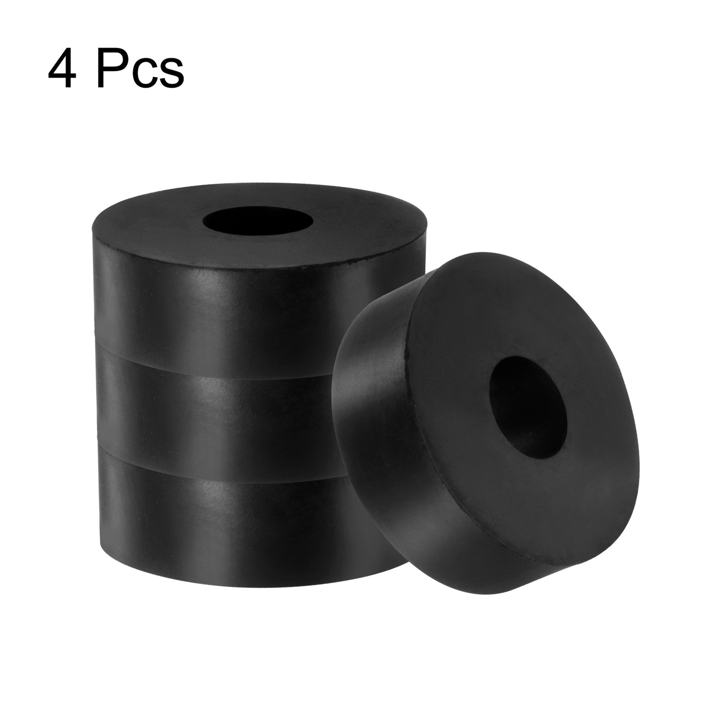 uxcell Uxcell 4pcs Rubber Spacers 60mm OD x 15mm ID x 30mm Height Round Anti Vibration Spacer