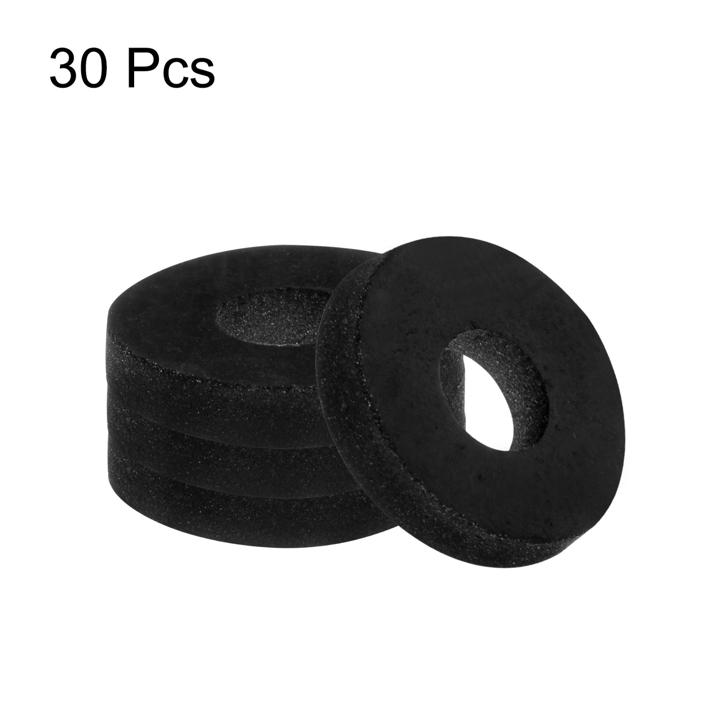 uxcell Uxcell 30pcs Rubber Spacers 16.5mm OD, 6.5mm ID, 3mm Height Round Anti Vibration Spacer