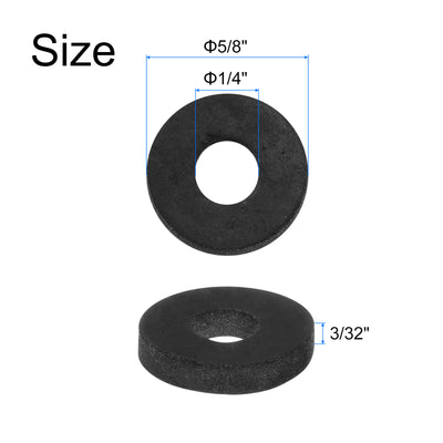 Harfington Uxcell 100pcs Rubber Spacers 5/8" OD, 1/4" ID, 3/32" Height Round Anti Vibration Spacer