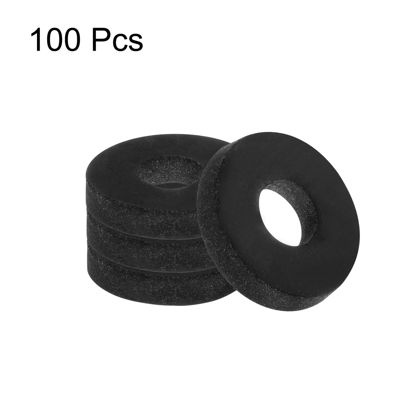 uxcell Uxcell 100pcs Rubber Spacers 5/8" OD, 1/4" ID, 3/32" Height Round Anti Vibration Spacer