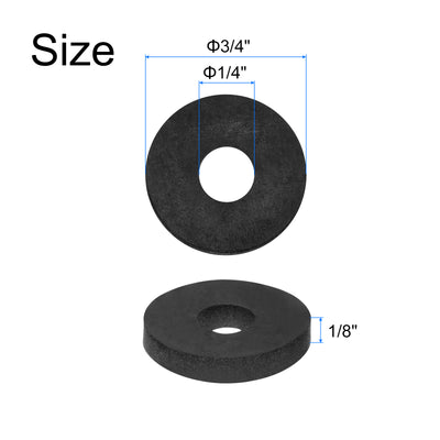 Harfington Uxcell 50pcs Rubber Spacers 3/4" OD, 1/4" ID, 1/8" Height Round Anti Vibration Spacer