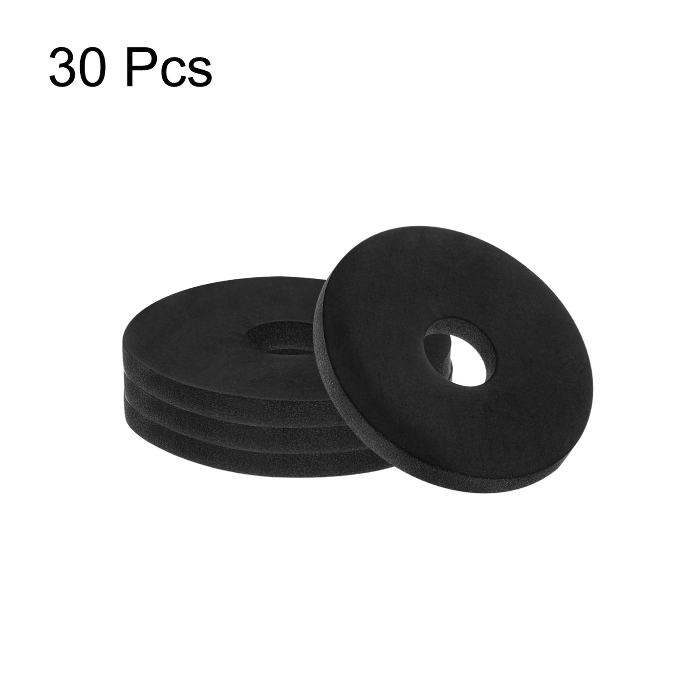 uxcell Uxcell 30pcs Rubber Spacers 20mm OD, 5.3mm ID, 2mm Height Round Anti Vibration Spacer