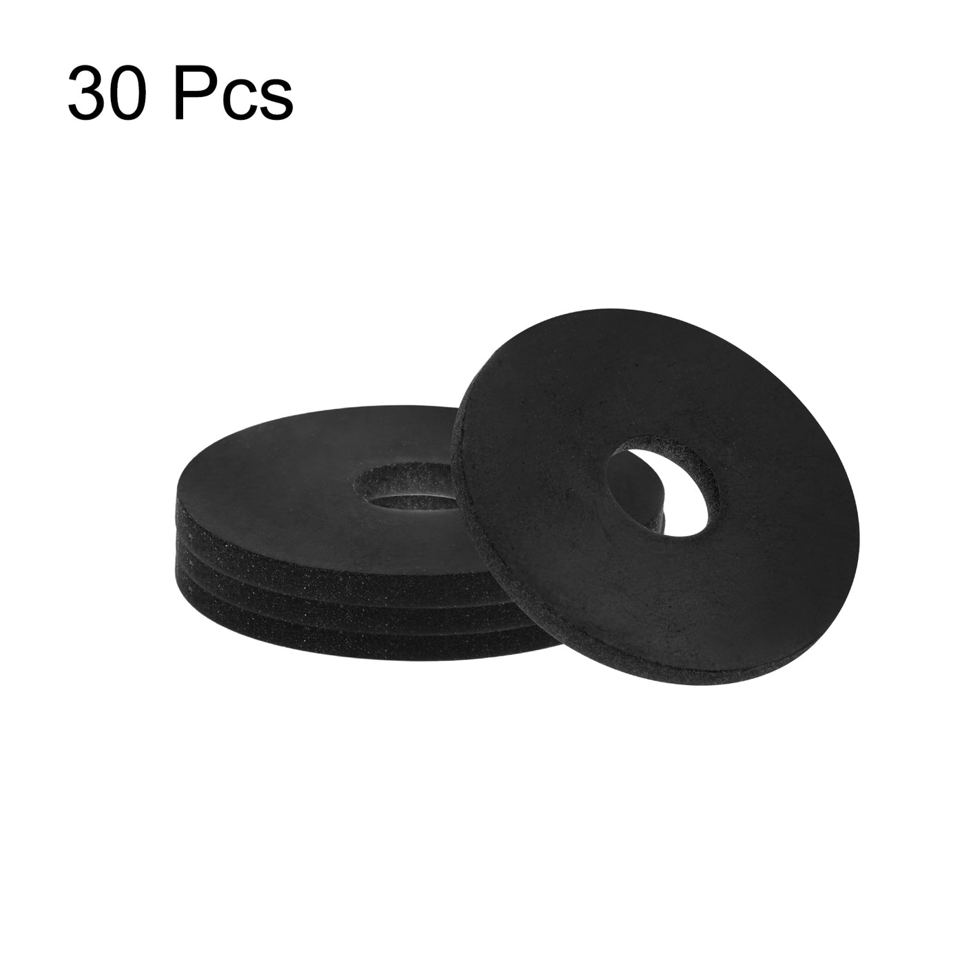 uxcell Uxcell 30pcs Rubber Spacers 25mm OD, 7mm ID, 2mm Height Round Anti Vibration Spacer