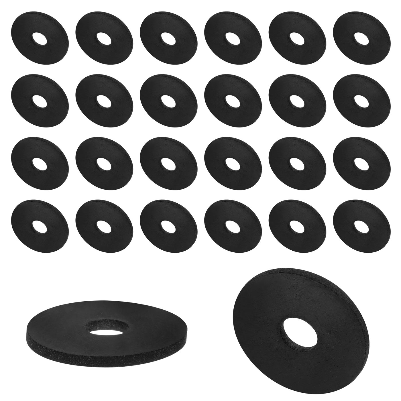 uxcell Uxcell 30pcs Rubber Spacers 25mm OD, 7mm ID, 2mm Height Round Anti Vibration Spacer