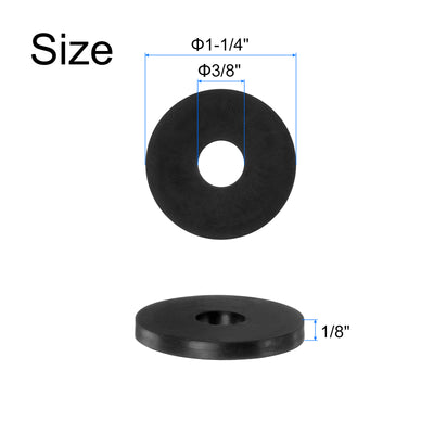 Harfington Uxcell 12pcs Rubber Spacers 1-1/4" OD, 3/8" ID, 1/8" Height Round Anti Vibration Spacer