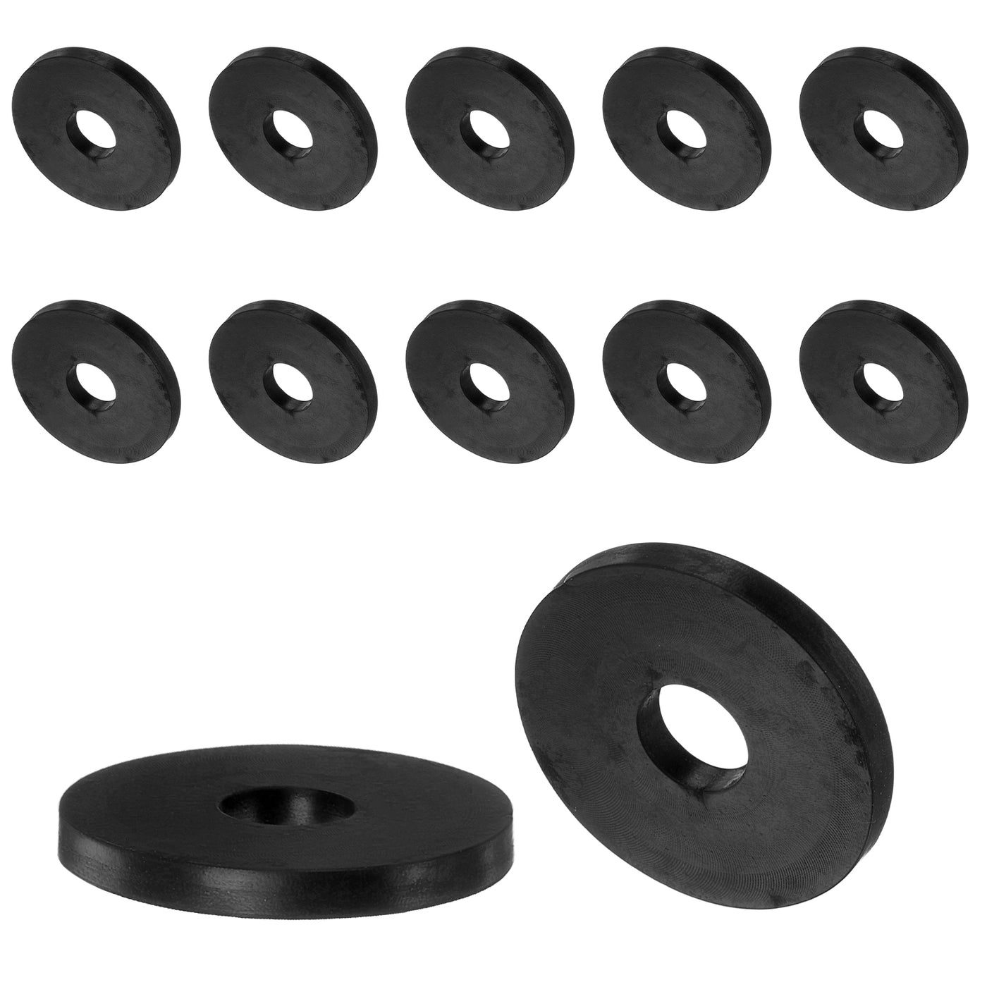 uxcell Uxcell 12pcs Rubber Spacers 1-1/4" OD, 3/8" ID, 1/8" Height Round Anti Vibration Spacer