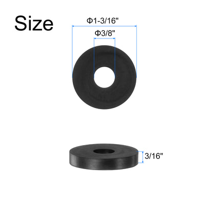 Harfington Uxcell 4pcs Rubber Spacers 1-3/16" OD, 3/8" ID, 3/16" Height Anti Vibration Spacer