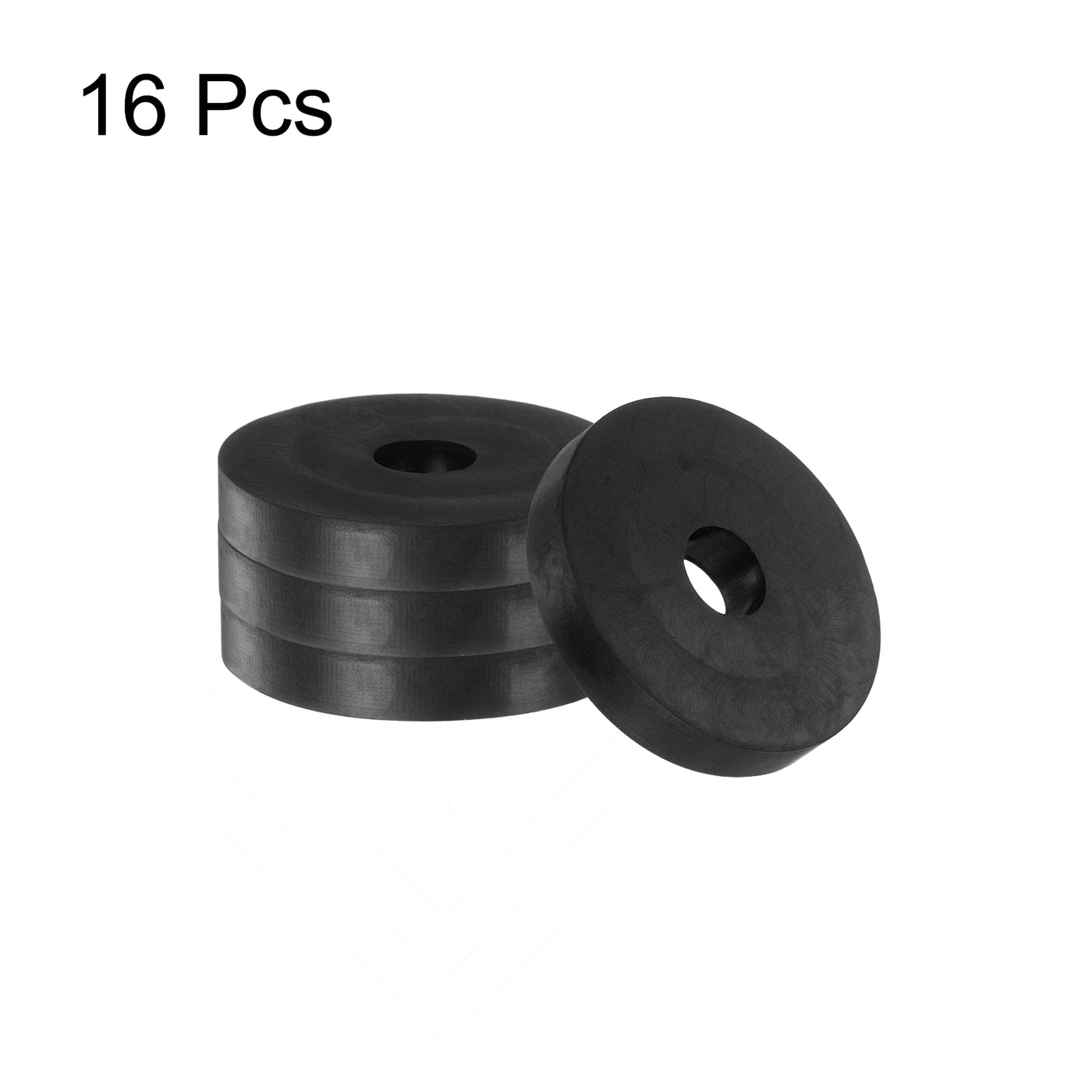 uxcell Uxcell 16pcs Rubber Spacers 1-1/2" OD, 3/8" ID, 1/4" Height Round Anti Vibration Spacer