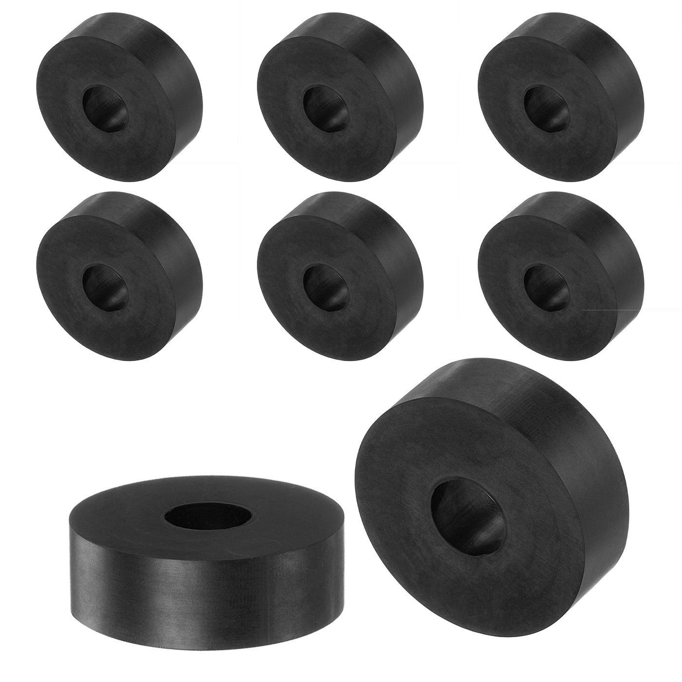 uxcell Uxcell 8pcs Rubber Spacers 1-1/2" OD, 1/2" ID, 1/2" Height Round Anti Vibration Spacer