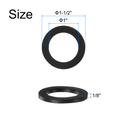 Harfington Uxcell 12pcs Rubber Spacers 1-1/2" OD, 1" ID, 1/8" Height Round Anti Vibration Spacer