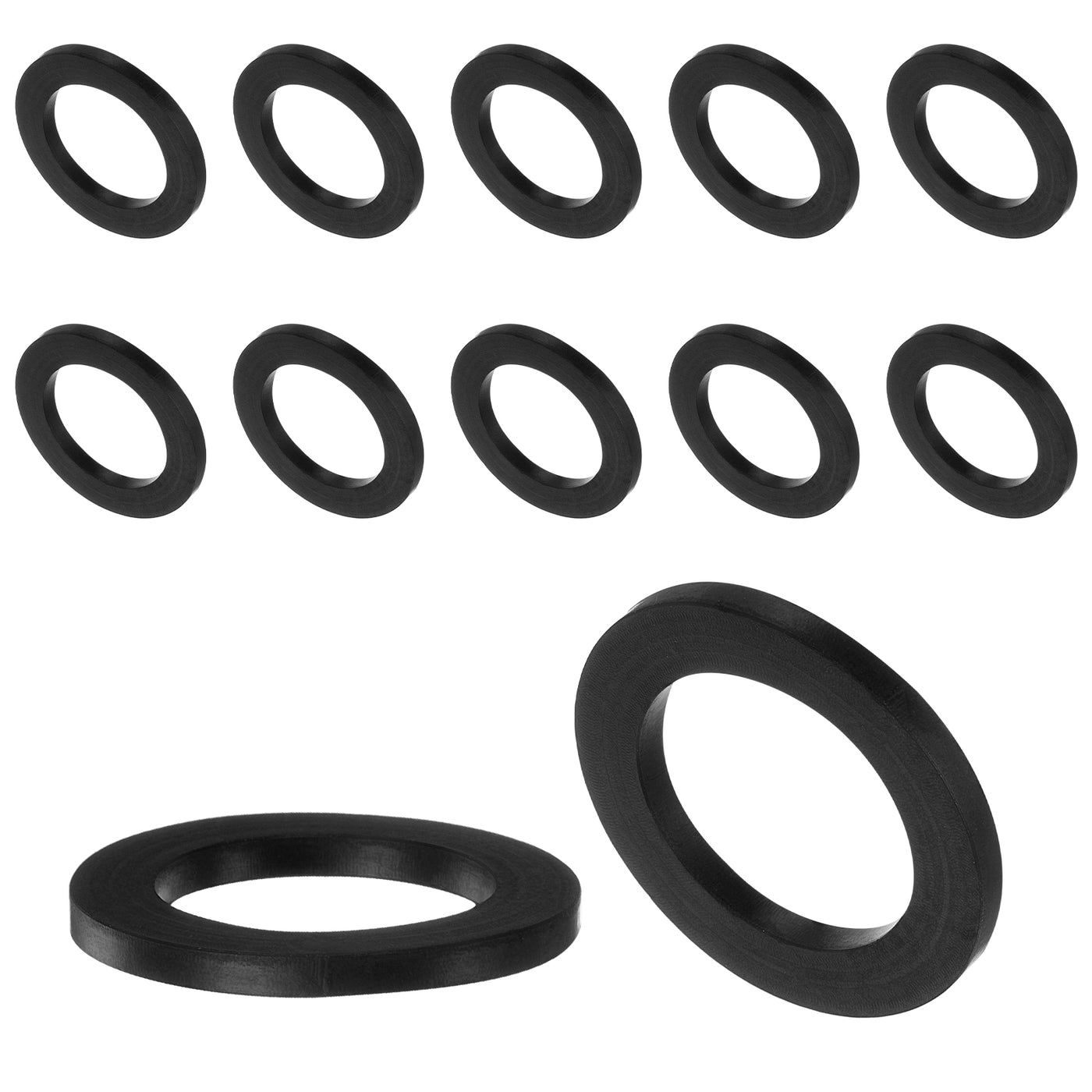 uxcell Uxcell 12pcs Rubber Spacers 1-1/2" OD, 1" ID, 1/8" Height Round Anti Vibration Spacer