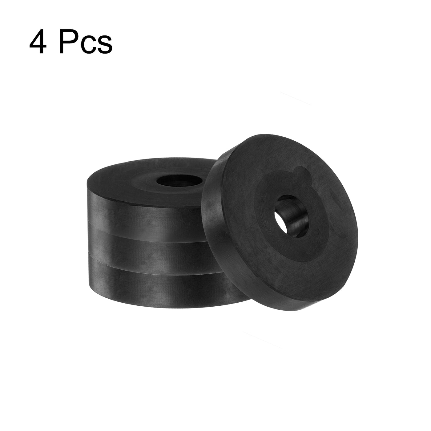 uxcell Uxcell 4pcs Rubber Spacers 2" OD, 1/2" ID, 3/8" Height Round Anti Vibration Spacer