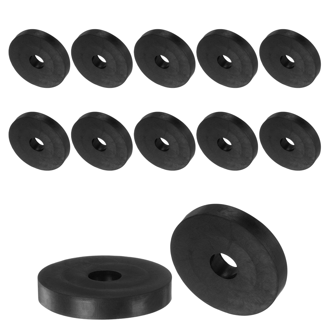 uxcell Uxcell 12pcs Rubber Spacers 1-1/2" OD, 3/8" ID, 1/4" Height Round Anti Vibration Spacer