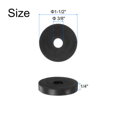 Harfington Uxcell 100pcs Rubber Spacers 1-1/2" OD, 3/8" ID, 1/4" Height Anti Vibration Spacer