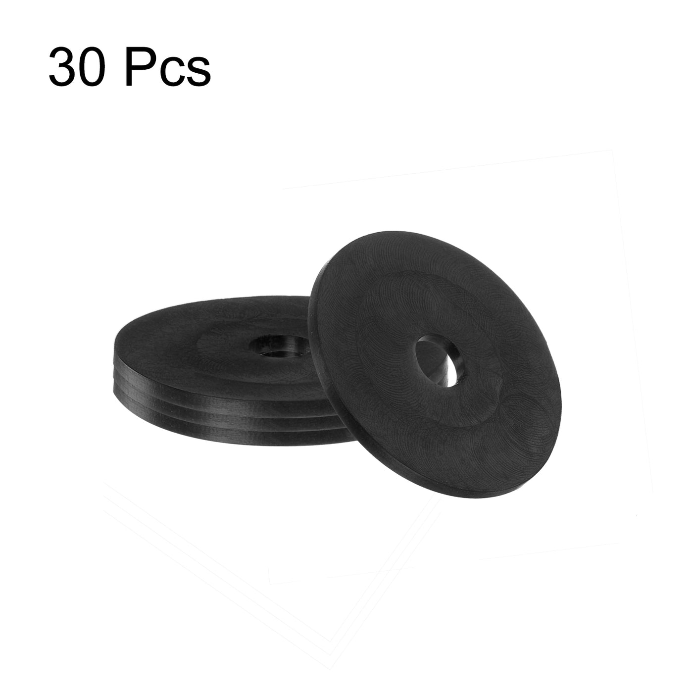 uxcell Uxcell 30pcs Rubber Spacers 31mm OD, 6mm ID, 1.6mm Height Round Anti Vibration Spacer