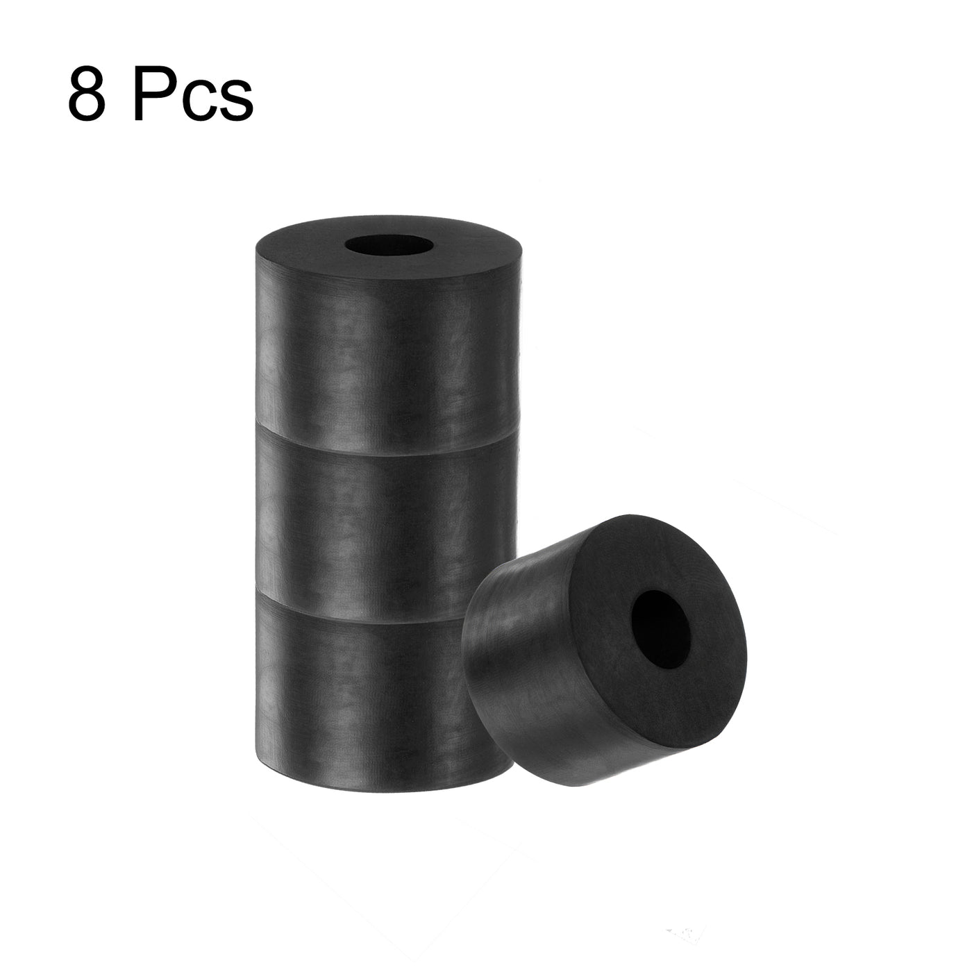 uxcell Uxcell 8pcs Rubber Spacers 1-1/2" OD, 1/2" ID, 1" Height Round Anti Vibration Spacer