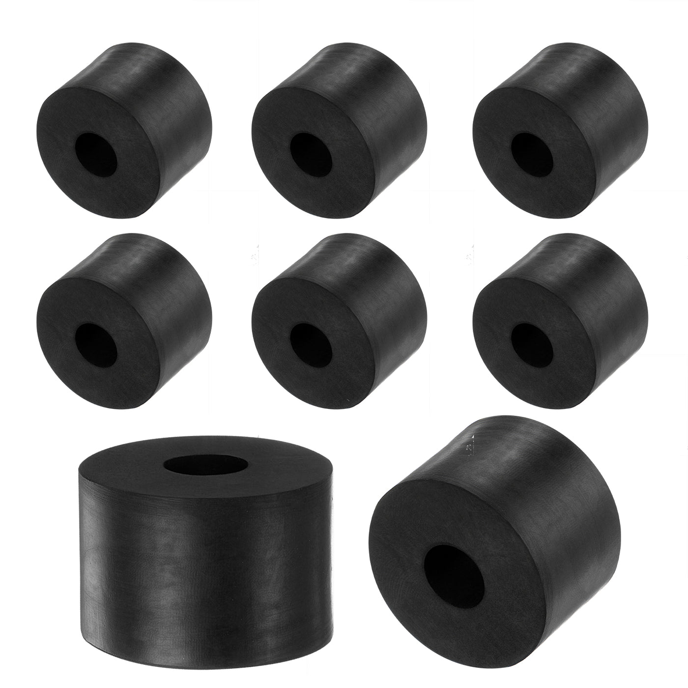 uxcell Uxcell 8pcs Rubber Spacers 1-1/2" OD, 1/2" ID, 1" Height Round Anti Vibration Spacer