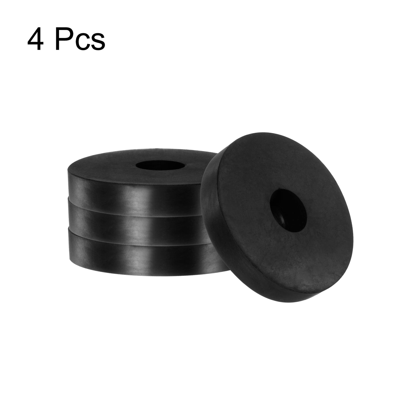 uxcell Uxcell 4pcs Rubber Spacers 60mm OD x 15mm ID x 10mm Height Round Anti Vibration Spacer