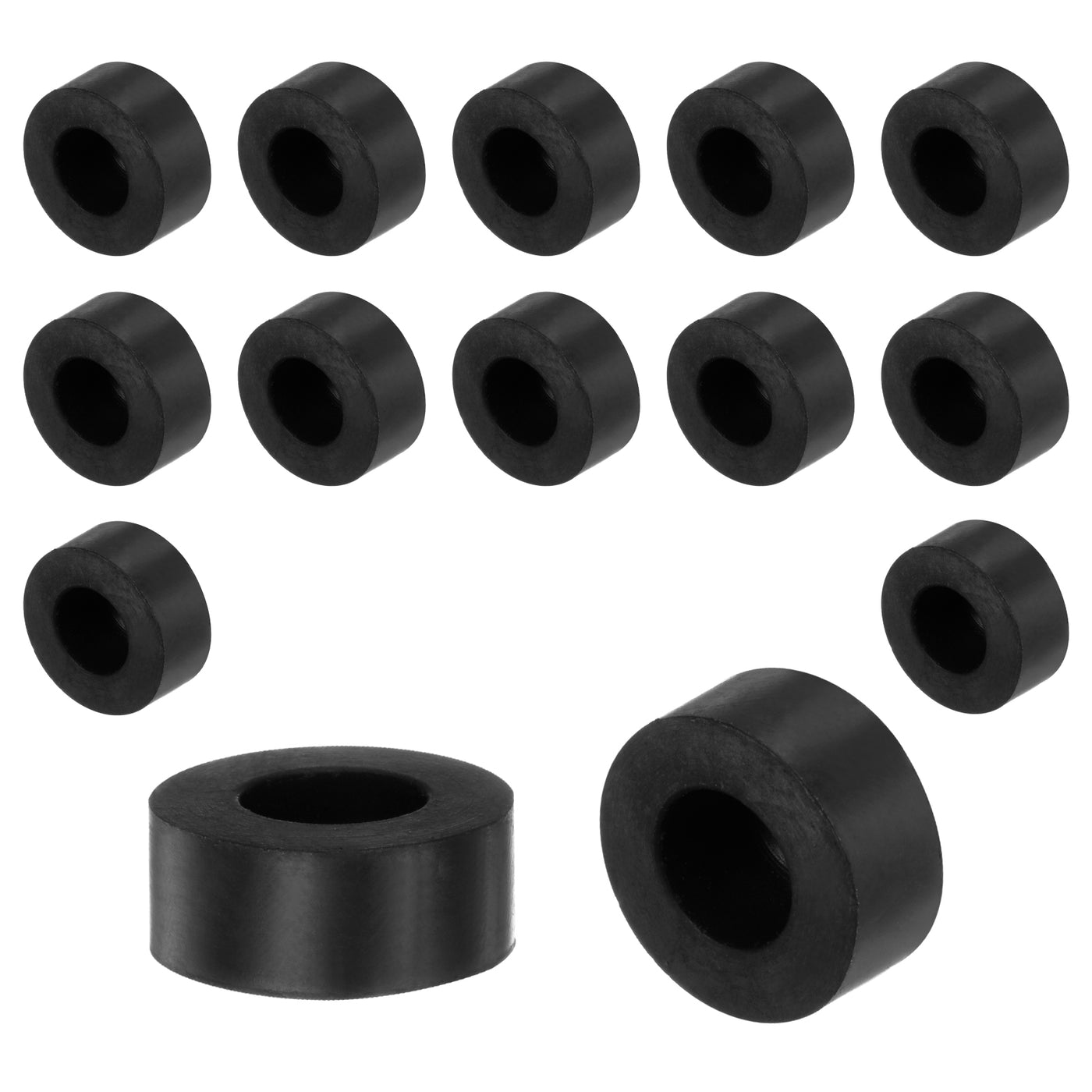 uxcell Uxcell 16pcs Rubber Spacers 20mm OD, 10mm ID, 8mm Height, Round Anti Vibration Spacers