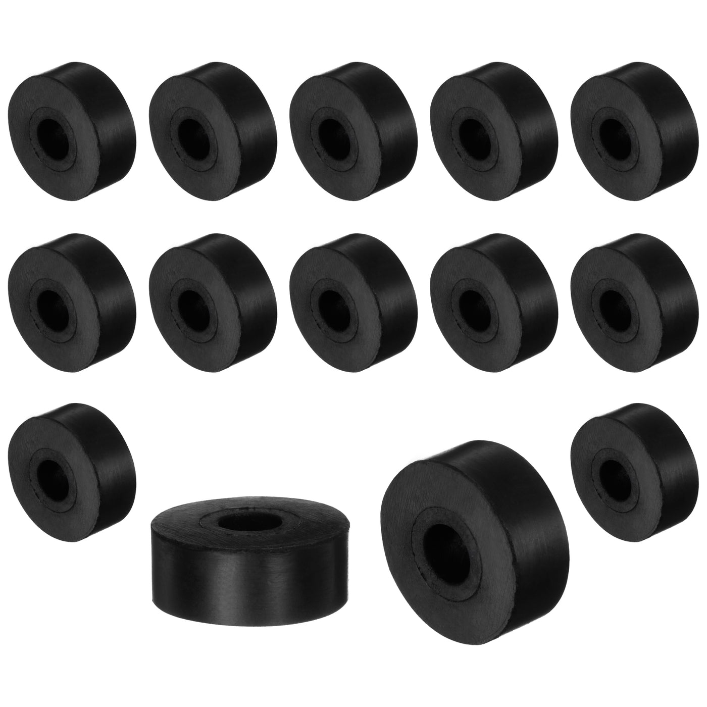 uxcell Uxcell 16 Pcs Rubber Spacers 25mm ODx8.5mm IDx10mm Height Round Anti Vibration Spacer