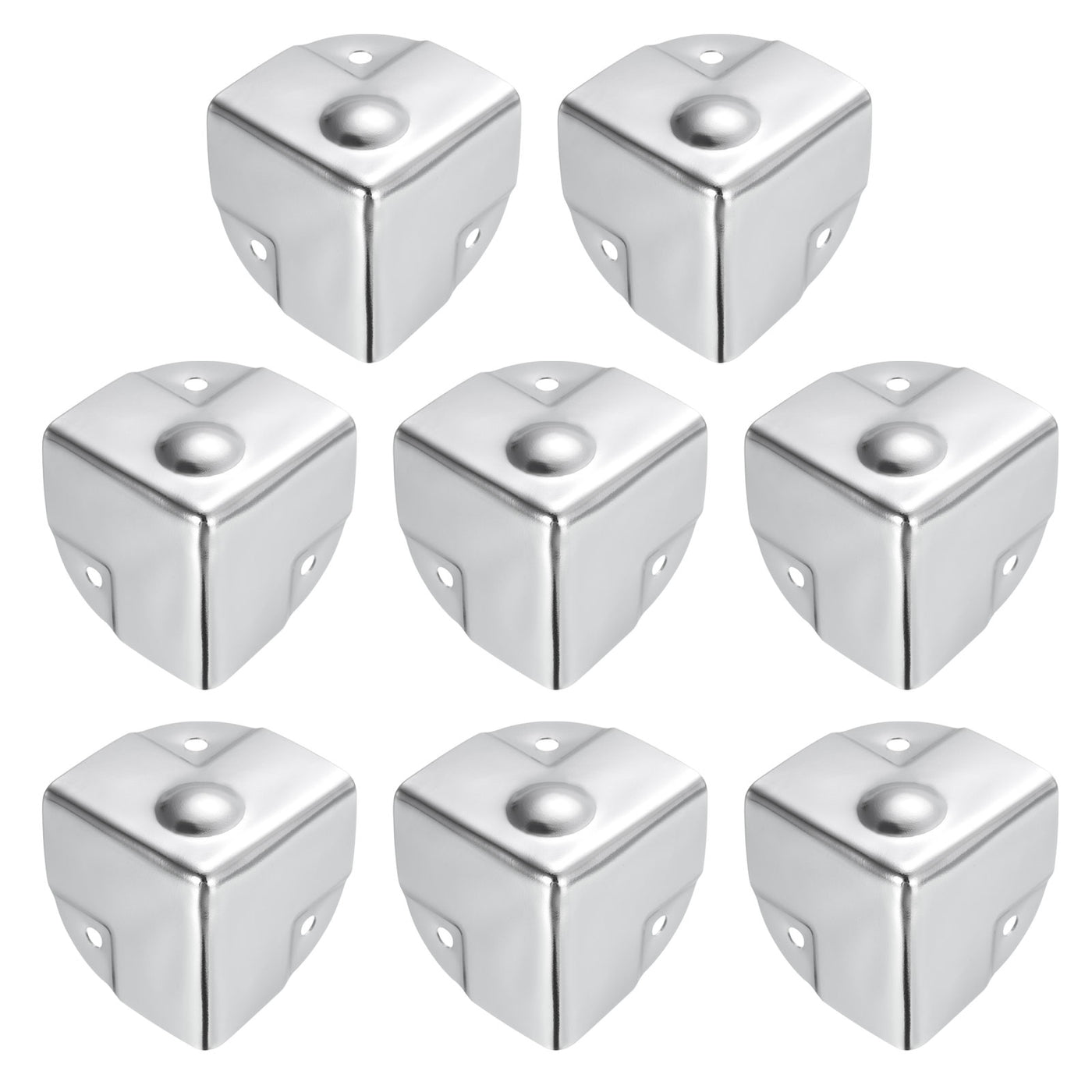 uxcell Uxcell 40x40x40mm Metal Box Corner Protectors Box Edge Guard Chrome Plating 16pcs