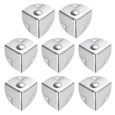 Harfington Uxcell 40x40x40mm Metal Box Corner Protectors Box Edge Guard Chrome Plating 16pcs