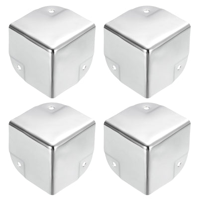 Harfington Uxcell Metall Box Ecken Schutz Box Kante Schutz Schutz 50 x 50 x 50mm Silber Ton 12Stk für Tisch Ecken und Schreibtisch Ecken