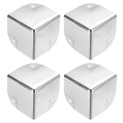 Harfington Uxcell Metall Box Ecken Schutz Box Kante Schutz Schutz 50 x 50 x 50mm Silber Ton 24Stk für Tisch Ecken und Schreibtisch Ecken