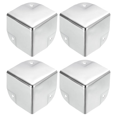 Harfington Uxcell Metall Box Ecken Schutz Box Kante Schutz Schutz 50 x 50 x 50mm Silber Ton 32Stk für Tisch Ecken und Schreibtisch Ecken