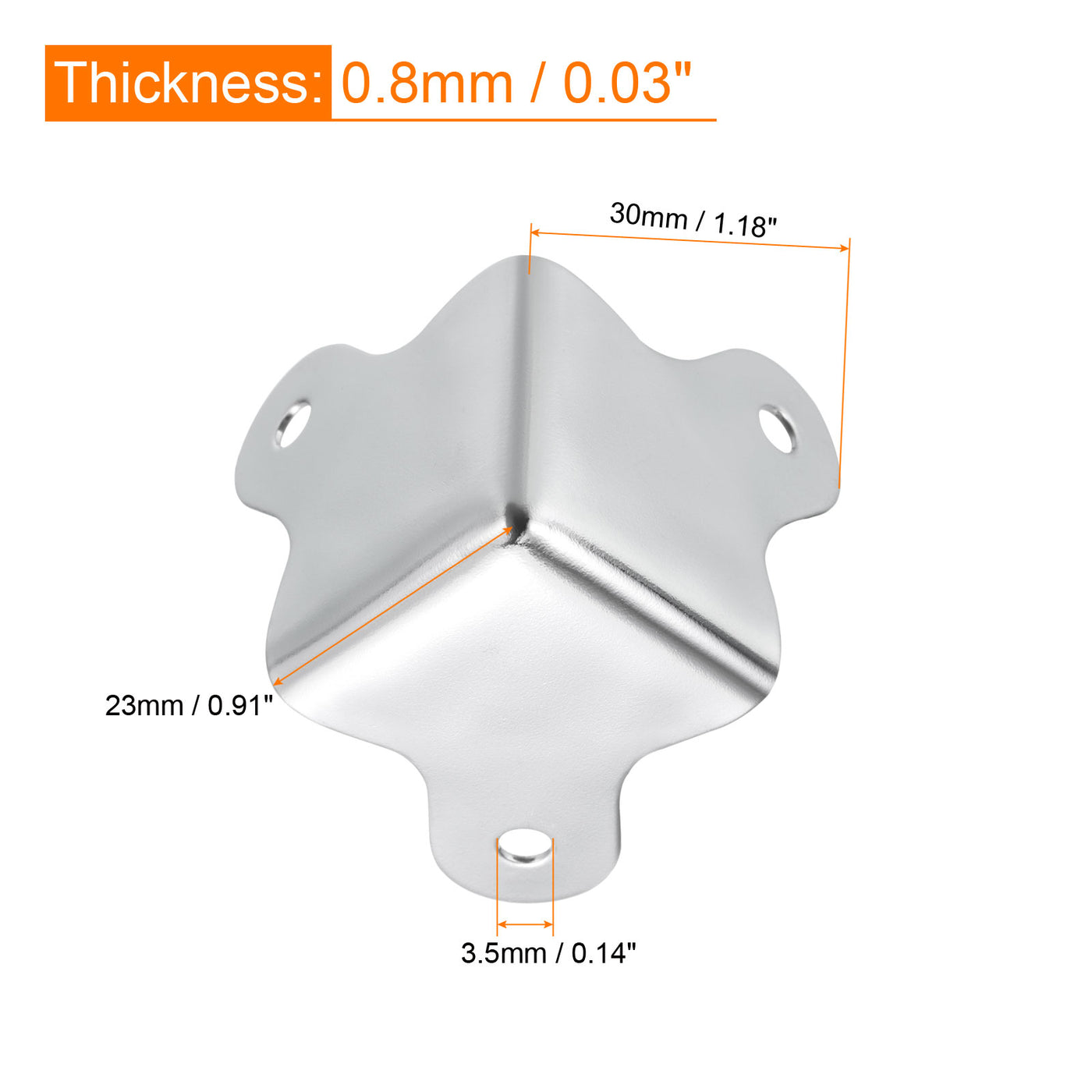 uxcell Uxcell 30x23mm Metall Box Eckschützer Box Kantenschutz Verchromung Silber Ton 24Stk