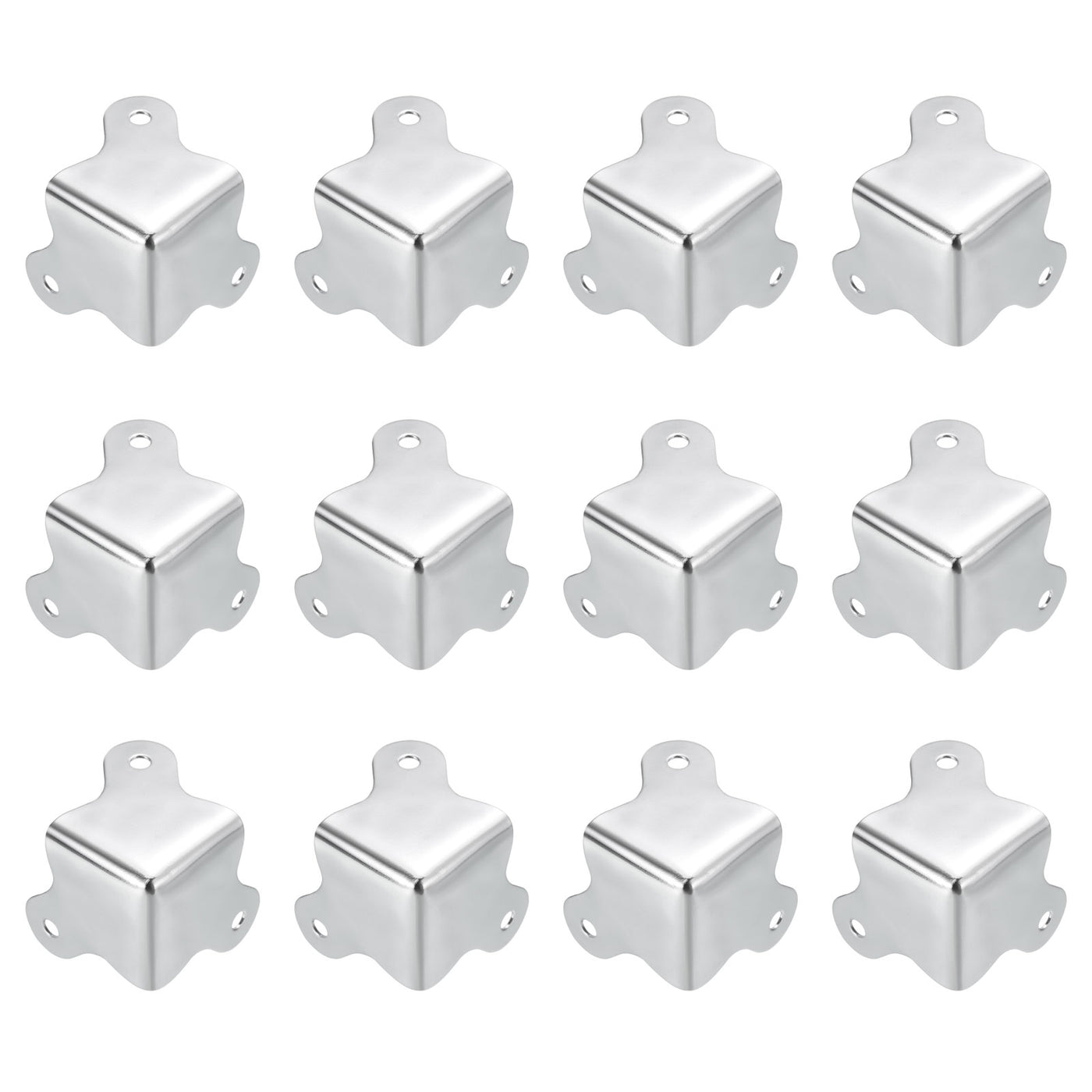 uxcell Uxcell 30x23mm Metal Box Corner Protectors Box Edge Guard Chrome Plating Silver 24pcs