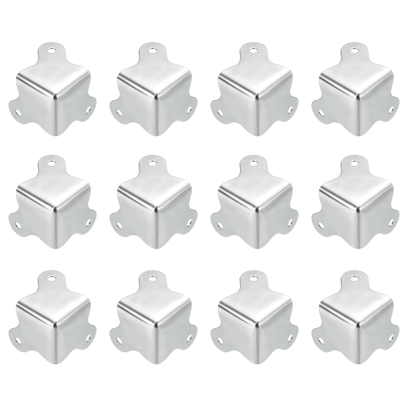 uxcell Uxcell 30x23mm Metal Box Corner Protectors Box Edge Guard Chrome Plating Silver 16pcs