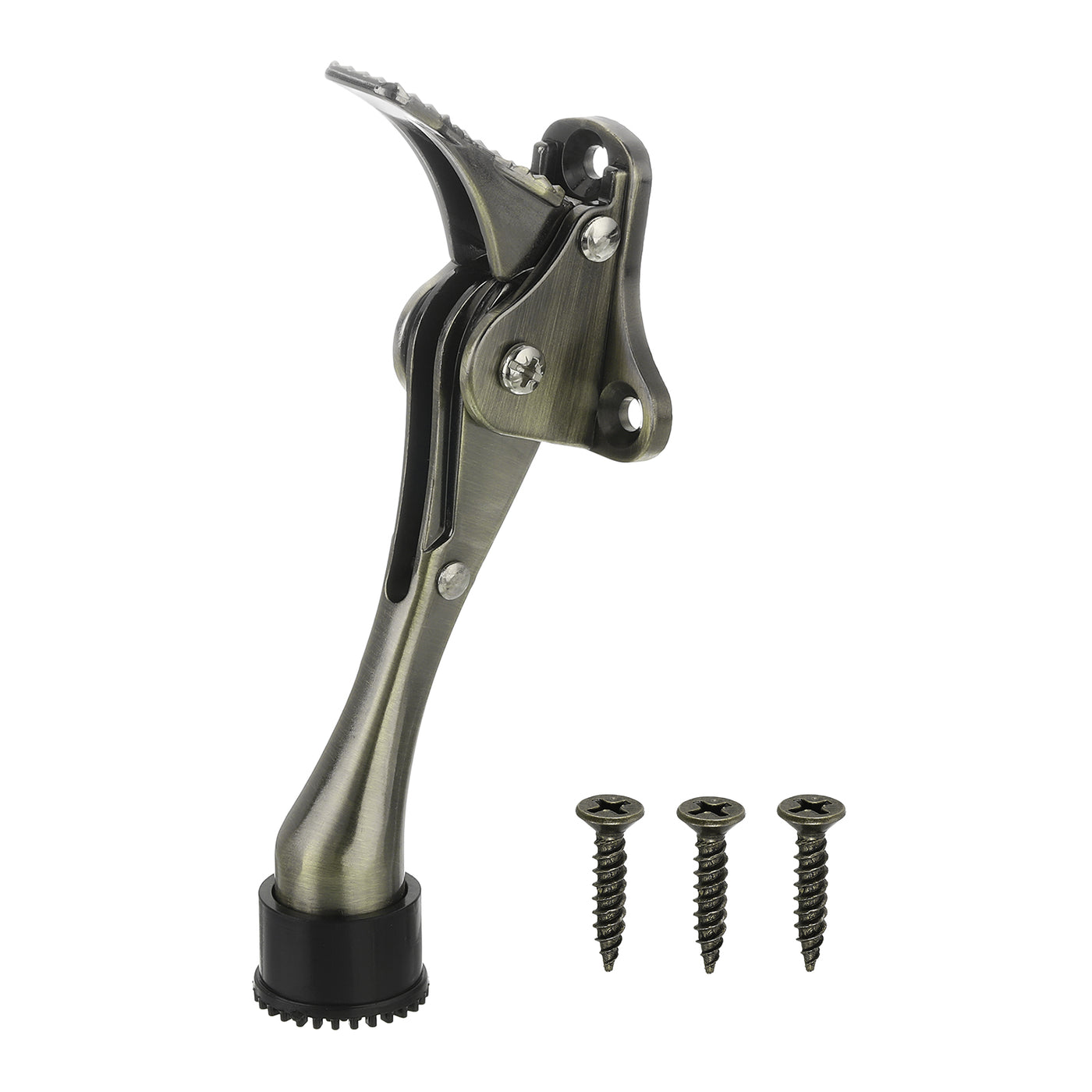 uxcell Uxcell Kickdown Türstopper, Türstopper mit Einhandbedienung, rutschfester Gummispitze und Schrauben, 6-Zoll Metall Türstopper für die Unterseite der Tür, Bronze