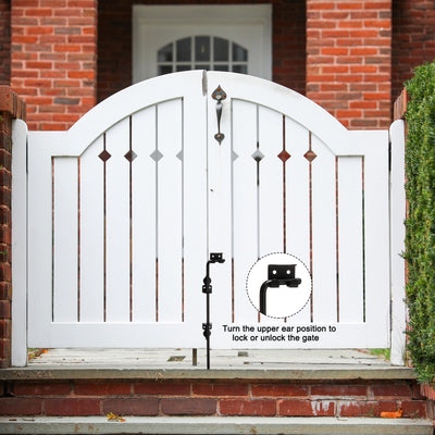 Harfington Uxcell 12" Cane Bolt, Gate Drop Rod Iron Gate Doors Stoppers, Black Finish