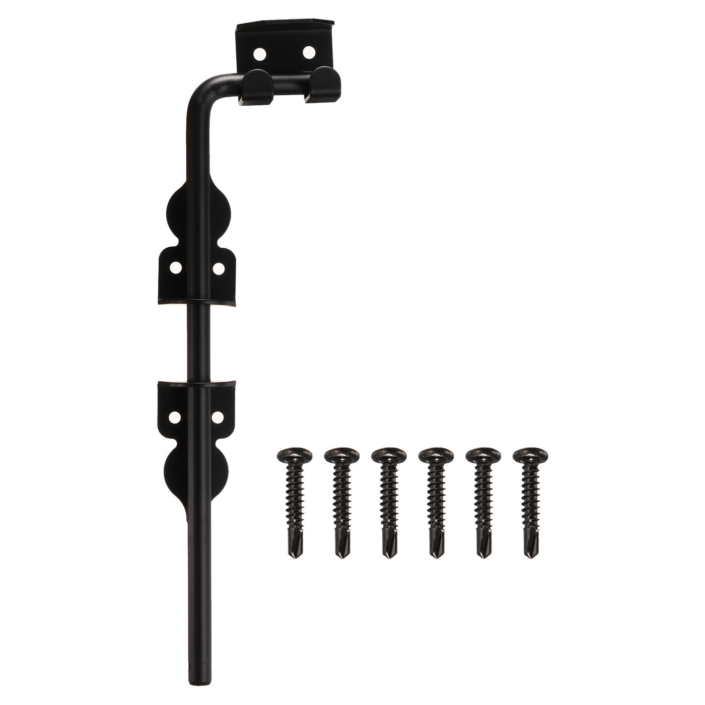 uxcell Uxcell 12" Cane Bolt, Gate Drop Rod Iron Gate Doors Stoppers, Black Finish