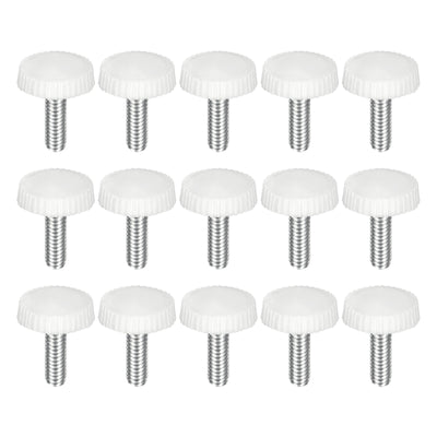 uxcell Uxcell 40Pcs M4x12mm Threaded Knurled Thumb Screws, Zinc Plated Carbon Steel White