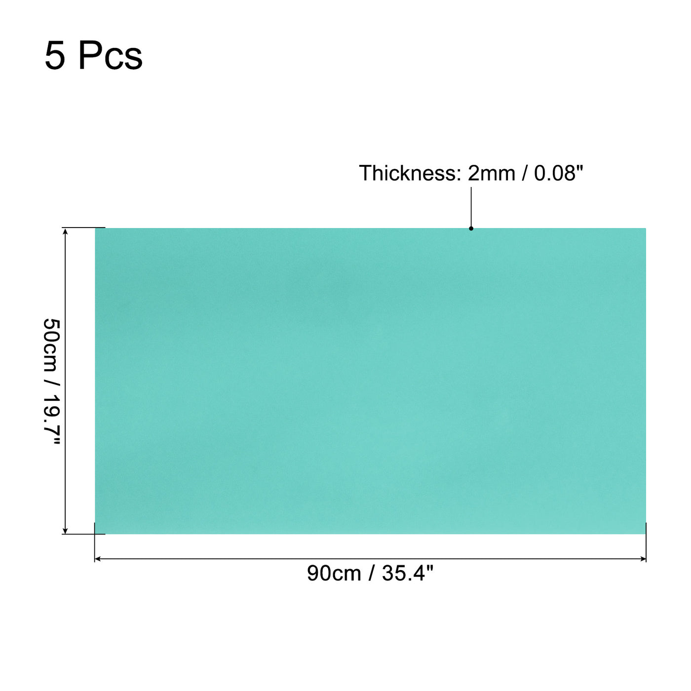 Harfington EVA Foam Sheets Green 35.4 Inch x 19.7 Inch 2mm Thick Crafts Foam Sheets 5Pcs