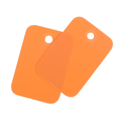 Harfington Waterproof Eyelet Hole Plastic Tags,Outdoor Tags,2x3cm Orange 200 Pcs