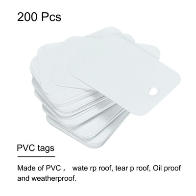 Harfington Waterproof Eyelet Hole Plastic Tags,Outdoor Tags,2x3cm White 200 Pcs