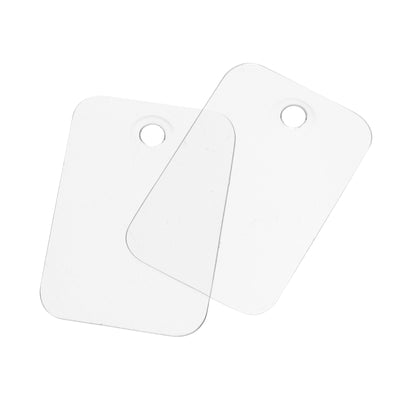 Harfington Waterproof Eyelet Hole Plastic Tags,Outdoor Tags,2x3cm Clear Scrub 200 Pcs